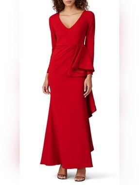 badgley mischka flared elbow sleeve suit dress Cap Sleeve Pleated Fit-and-Flare Midi Dress by Badgley Mischka